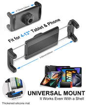 Load image into Gallery viewer, Kolasels Tablet Tripod for Outdoor [57" Metal Monopod] iPad Tripod Stand for Camping, Travel, Field, Parties, Gatherings, Compatible with iPad Pro 12.9, Mini, Air, and 4-13" Tablet and Cell Phones
