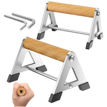 Load image into Gallery viewer, Push Up Stand, Wood Pushup Handles for Strength Training, Heavy-duty Stainless Steel Push Up Bars Gym Exercise Equipment, Hold Up to 500lbs, 1 Pair White
