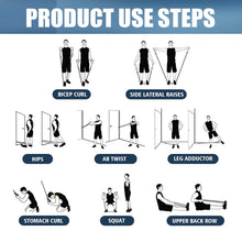 Load image into Gallery viewer, WHATAFIT Resistance Bands, Exercise Bands，Resistance Bands for Working Out, Work Out Bands with Handles for Men and Women Fitness, Strength Training Home Gym Equipment Blue 16PCS
