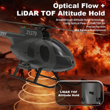 Load image into Gallery viewer, X-MechFun 1/16 Scale F119S MD500 LittleBirds RC Helicopter, 2.4G 9CH Flybarless Rotor Military Helicopter
