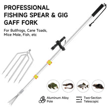 Load image into Gallery viewer, SANLIKE 8FT Fishing Harpoon Spear Gaff Gig, Frog Fork Hook, Silver
