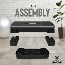 Load image into Gallery viewer, Aerobic Step Platform Set with Ankle Weights &amp; Measuring Tape- Black

