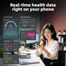 Load image into Gallery viewer, Bryzova Smart Ring | No Subscription, Heart Rate &amp; Blood Oxygen Monitoring, Sleep &amp; Women’s Health Tracking, AI Health Advisor, IP68 Waterproof Fitness Ring for Android &amp; iOS (Silver, 9#)
