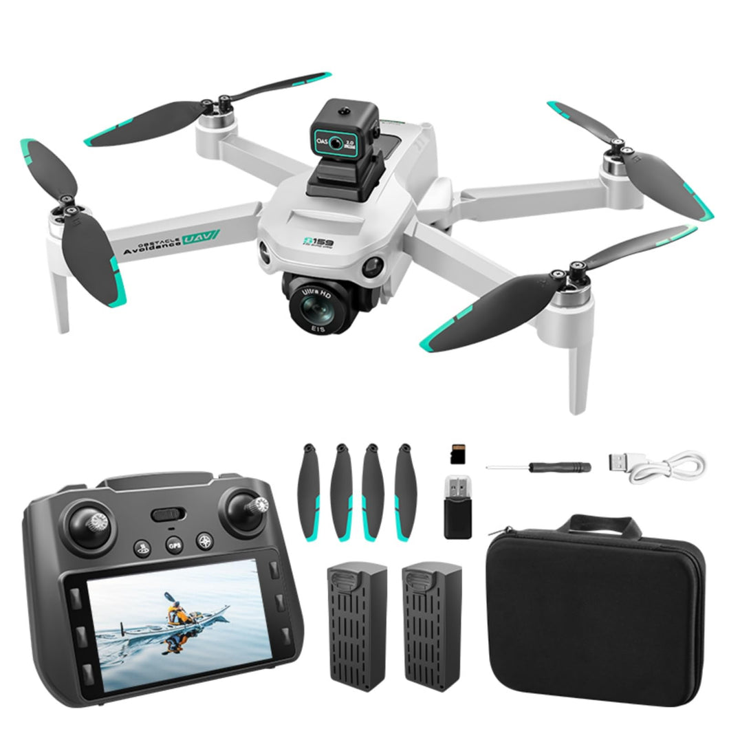 GPS RC Drone With With Screen On Controller, 4K EIS Camera, One Click Return, Tracking Function, LED Lights, 5G WiFi Image Transmission