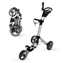 Load image into Gallery viewer, Qwik-Fold 3-Wheel Golf Push Cart with Foot Brake - Silver
