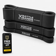 Load image into Gallery viewer, Battle Bands Resistance Bands – Pull Up Assistance Bands &amp; Stretch Bands for Exercise – Black
