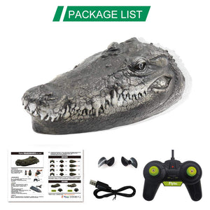 V005 RC Boat 2.4G Remote Control Electric Racing Boat for Pools with Simulation Crocodile Head Spoof Toy
