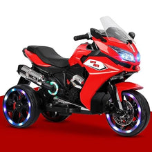 Load image into Gallery viewer, Boys Girls Electric Toy Motorcycle - Rechargeable Battery, Light-up Wheels, Great Gift for Kids (Red + Plastic + 50-99 lbs)
