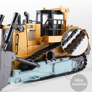 Remote Control Bulldozer 1/16 RC Front Loader Tractor Toy 2.4Ghz RC Construction Vehicles RC Dozer Toys