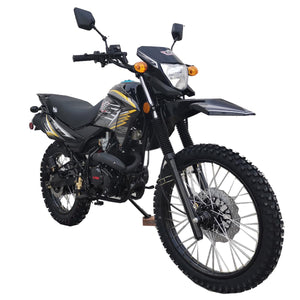 Counter Balanced Engine 5-Speed Manual Transmission Dual Sports Enduro Dirt Bike, 21"/18" Wheels(Black)