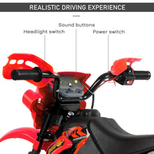 Load image into Gallery viewer, 6V Kids Ride-On Street Dirt Bike - Electric Motorcycle for Children with Training Wheels, Red
