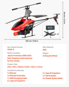RC Helicopter, 2.4GHz Flying Remote Control Helicopter with Shooting Mode, 3.5 Channel RC Airplane for Kid, Altitude Hold