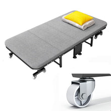Load image into Gallery viewer, Camping Cot with Folding Design, Four-Bed Sleeping Cots with Universal Wheels, Thickened Wooden Reclining Chaise for Outdoor Pool Beach Patio
