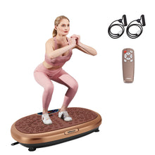 Load image into Gallery viewer, EILISON FitMaxx 3D XL Vibration Plate Exercise Machine - Whole Body Workout Vibration Platform w/Loop Bands - Lymphatic Drainage Machine for Weight Loss, Shaping, Recovery (Fitmaxx Brown, 818)
