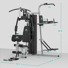 Load image into Gallery viewer, ULTRA FUEGO Multifunctional Home Gym Equipment Workout Station  (1186L Black Home Gym Station with Power Tower)
