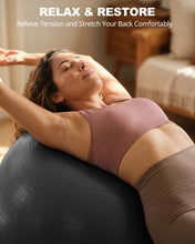 Load image into Gallery viewer, Trideer Extra Thick Yoga Ball Exercise Ball, 5 Sizes Ball Chair, Heavy Duty Swiss Ball  (Black, M(19-22ines/48-55cm))
