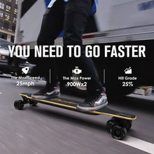 Load image into Gallery viewer, Electric Skateboard with Remote, 1800W Brushless Motor, 17 Miles Range &amp; 25Mph Top Speed, Max Load 330lbs, Electric Longboard
