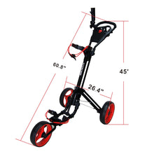 Load image into Gallery viewer, Qwik Fold 3 Wheel Push Pull Golf Cart - Black/Red
