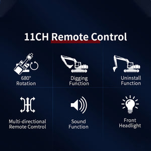 RC Excavator, 1:20 Scale Remote Control Excavator, 2.4GHz 11 Channel RC Construction Truck, Engineering Vehicles Educational Toys