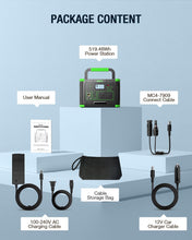 Load image into Gallery viewer, Portable Power Station 500W, 519.48Wh/140400mAh Solar Generator Backup

