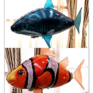 Remote Control Shark Toys Swimming Fish RC Animal Toy Infrared RC Fly Air Balloons Clown Fish Toy (Orange)