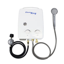Load image into Gallery viewer, Flame King YSNAZ132 Portable Tankless Water Heater Propane Gas 5L 1.32GPM at 34,000 BTU, Outdoor Instant Hot Water Shower for RV, Camping, Farm, Cabins
