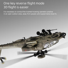 Load image into Gallery viewer, 310MM 6CH C170 AH-64D Remote Control Helicopter Aircraft for Adults Expert 1/48 RC Heli Maintain Altitude Brushless Motor / Optical Flow Positioning / Fly Upside Down 3D Rolling ( RTF 2-Battery Green)

