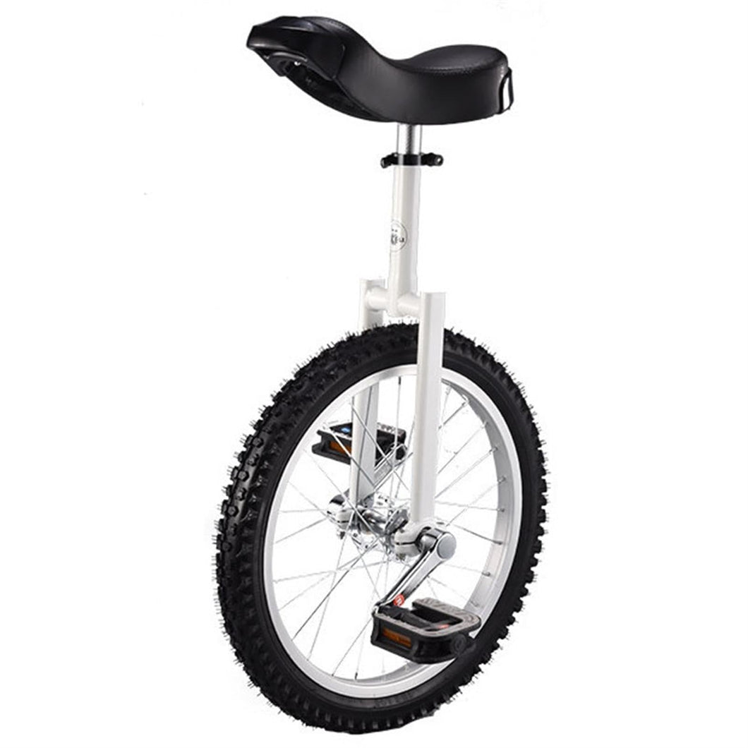 20 Inch Single Wheel Unicycle, Ideal for Both Children and Adults, One Wheel Bike Tires Trainer Unicycle, Balance Cycling Exercise (White,20 inch)