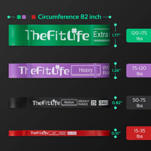 Load image into Gallery viewer, TheFitLife Pull Up Assistance Bands- Resistance Bands for Working Out- Red/Black/Purple/Green
