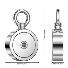 Load image into Gallery viewer, FINDMAG 750 LBS Magnet Fishing Kit, 2.36 Inch Double Sided Strong Magnet
