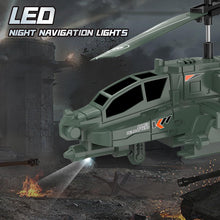 Load image into Gallery viewer, Remote Control RC Helicopter for Kids with Light and Sound, Diecast Military Attack Helicopter, Army Style Model Airplane
