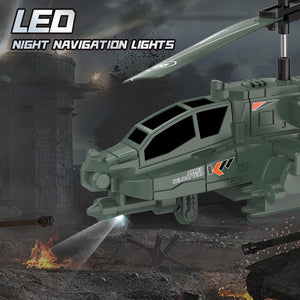 Remote Control RC Helicopter for Kids with Light and Sound, Diecast Military Attack Helicopter, Army Style Model Airplane