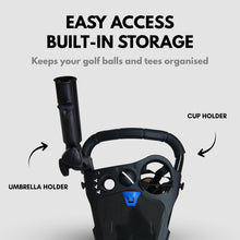 Load image into Gallery viewer, Qwik Fold 3 Wheel Push Pull Golf Cart - Black/Blue
