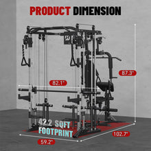 Load image into Gallery viewer, FAGUS H All in One Home Gym System Workout Station with Adjustable Weight Bench- Black
