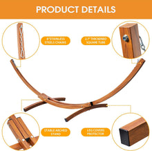 Load image into Gallery viewer, Lazy Daze Double Quilted Hammock with 13 ft Curved Steel Wood Grain Stand
