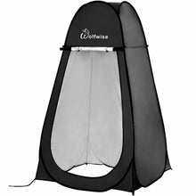 Load image into Gallery viewer, Wolfwise Pop Up Shower Tent for Camping Essentials, Portable Instant Changing Tent with Ventilation Window, Privacy Dressing Room Bathroom Toilet for Beach &amp; Outdoor, Extra Tall, Silver-Black

