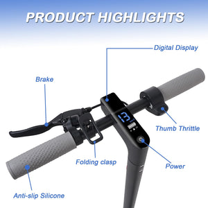 Electric Scooter, Powerful 350W Adult Electric Scooter, Up to 19Mph and 8.5" Solid Tires, with Dual Braking System