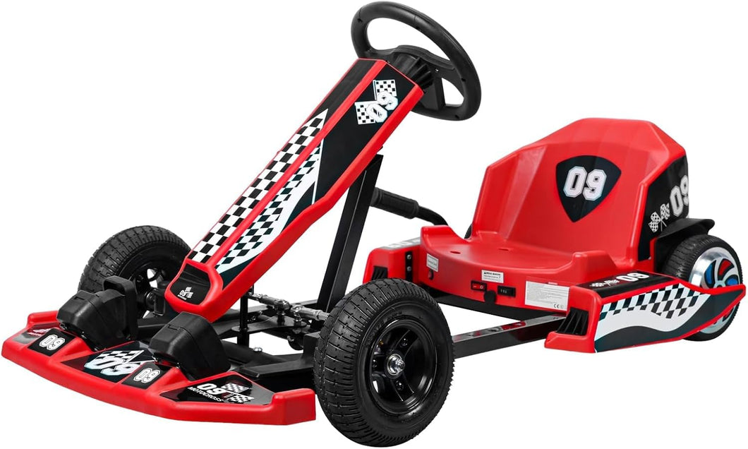 36V Go Kart for Kids, 16 MPH Electric Drift Kart with 350W Motor, Drift/Sport Mode, Length Adjustment, Outdoor Ride on Toy for Adults, Teens