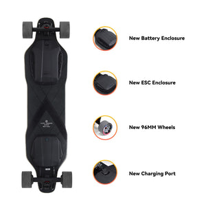 Electric Longboard Skateboard with Protective Gear, Suitable for Adults & Teens Beginners, 5.2Ah/187Wh Battery, 11 to 12.5 Miles Range