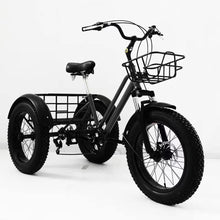 Load image into Gallery viewer, Shopping Exercise Adult Tricycle 7 Speed Three Wheel Fat Tire Bike for Adults Cruise Bike 20 Inch Adjustable Seat Trike Cruiser
