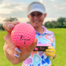 Load image into Gallery viewer, Trust Rosa Golden Pink Golf Ball, Urethane Covered, 3 Piece Golf Ball, Soft &amp; Elasticity Feel, Green Side Control with Distance, Best for Female Golfers (12 Balls)
