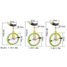 Load image into Gallery viewer, 18 Inch Unicycle for Men - Non-Slip Wheels with Alloy Rim &amp; Extra Thick Tire - Adjustable Seat for Comfort and Stability(18inch)
