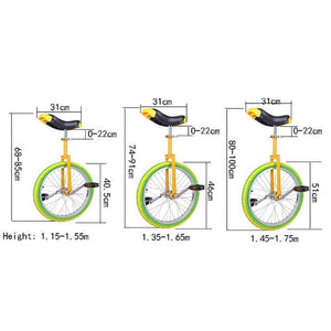 18 Inch Unicycle for Men - Non-Slip Wheels with Alloy Rim & Extra Thick Tire - Adjustable Seat for Comfort and Stability(18inch)