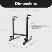 Load image into Gallery viewer, BalanceFrom Multi-Function Dip Stand Dip Station Dip bar - Black
