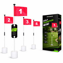 Load image into Gallery viewer, GEAVOUED 3FT Golf Flagsticks Mini with Flags and Cup Bases, Fiberglass Practice Flag Poles for Putting Green, Easy to Assemble, Portable for Backyard Indoor Outdoor Golf Practice (4 PACK -W)
