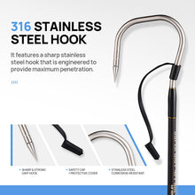 Load image into Gallery viewer, TRHUNTER Carbon Fiber Fishing Gaff Saltwater Fish Gaff with S316 Stainless Steel Fishing Hook (Blue Gaff - 7' - 4'' Hook)
