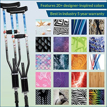 Load image into Gallery viewer, York Nordic - Spring Cushion Crutches Perfect for Sports Injuries and Travel - Heights 4'7" to 6'6" - Adjust Down to 22" for Travel
