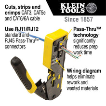Load image into Gallery viewer, Klein Tools Cable Installation Tool Set with Crimper, Tester, Snips, Punchdown Tool, and Case (6 Pieces)
