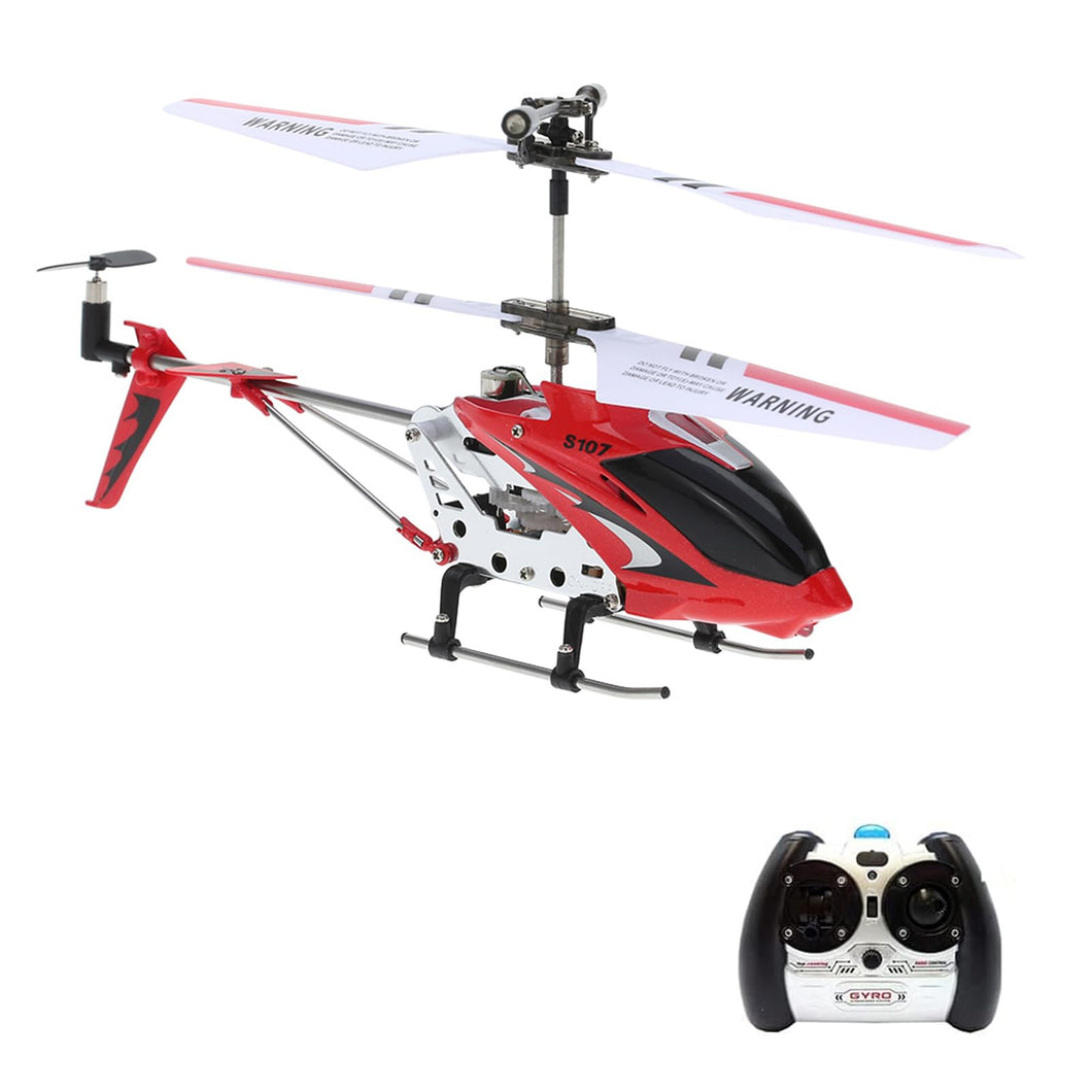 Remote Control Helicopter, S107/S107G RC Helicopter for Kids and Adults, 3 Channel Mini Helicopter with Gyro for Boys and Girls (Red)