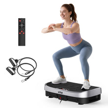 Load image into Gallery viewer, HTM Curved Vibration Plate Exercise Machine, Whole Body Shake Plate with 150W Motor &amp; Resistance Band, 330lbs Weight Capacity, 120 Speeds, Low Noise Vibration Board for Weight Loss, Home Fitness
